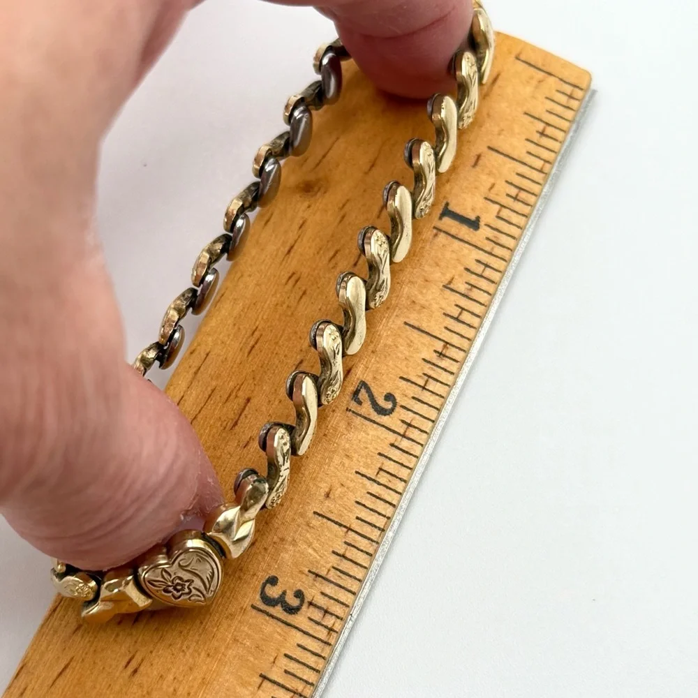 WWII Sweetheart Gold Filled Expansion Bracelet – Foster 12K GF, Petite Fit 4-5” - Picture 11 of 16